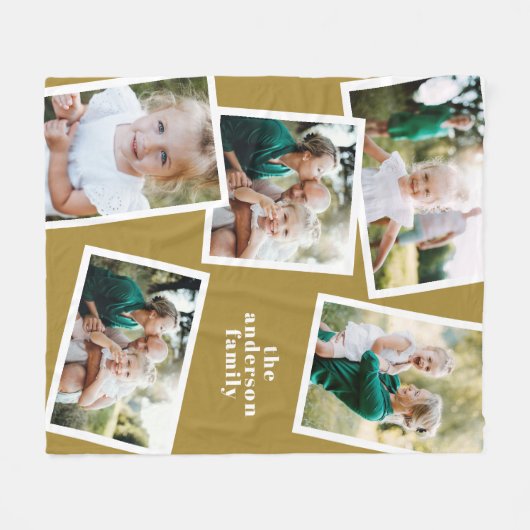 Couverture Polaire Décor moderne et design multi photo famille moutar (Devant (Horizontal))