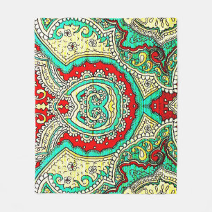 Couverture Polaire Décor néon arabesque : style années 80.
