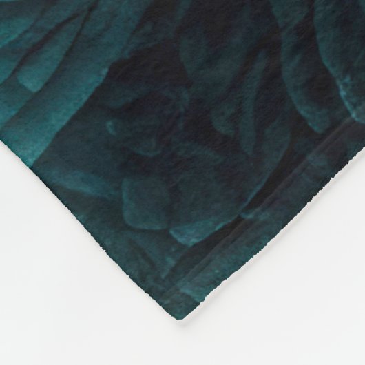 Couverture Polaire Décor Turquoise bleu fleuri (Coin)