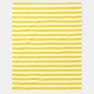 Couverture Polaire Décoratif moderne rayé de blanc jaune élégant