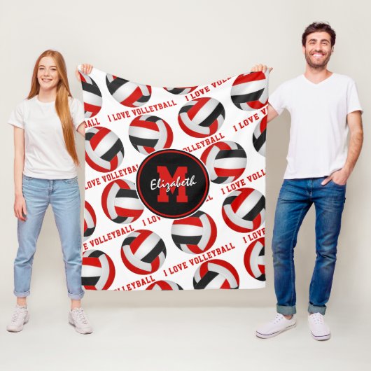 Couverture Polaire décoration de chambre rouge noir athlétique J'ador (En situation)