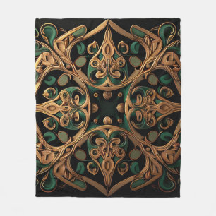 Couverture Polaire Décoration Motif en bronze vert