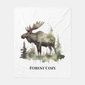 Couverture Polaire Décoration rustique de lodge de moose forêt esthét (Devant)