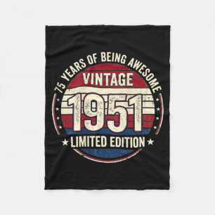 Couverture Polaire Décorations d'anniversaire vintage 75 ans hommes 7