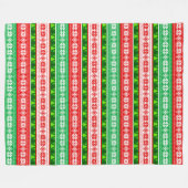 COUVERTURE POLAIRE DÉCORATIONS DE NOËL DESIGN ROUGE BLANC VERT (Devant (Horizontal))