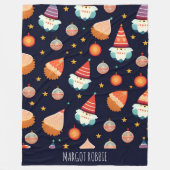 Couverture Polaire Décorations de Noël du Père Noël Motif rétro (Devant)