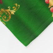 Couverture Polaire Décorations De Noël Sur Vert (Coin)