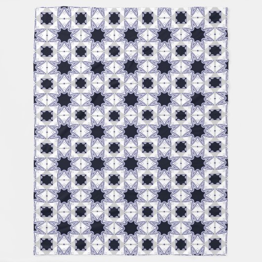 Couverture Polaire Decorative geometric patterned baby blue star (Devant)