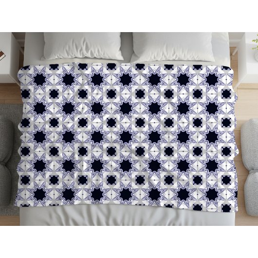 Couverture Polaire Decorative geometric patterned baby blue star