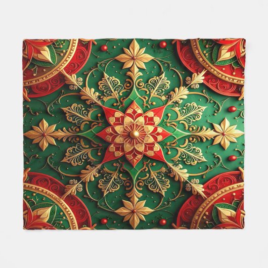 Couverture Polaire Decorative Red Green Fleece Blanket (Devant (Horizontal))