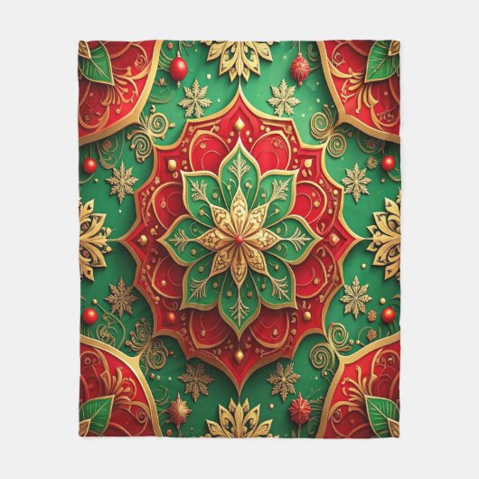 Couverture Polaire Decorative Red Green Fleece Blanket (Devant)