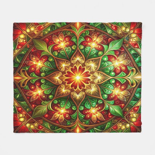 Couverture Polaire Decorative Red Green Fleece Blanket (Devant (Horizontal))