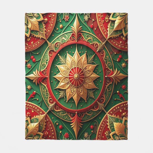 Couverture Polaire Decorative Red Green Fleece Blanket (Devant)