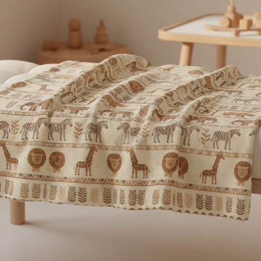 Couverture Polaire Decorative Tribal Border Safari ID1243