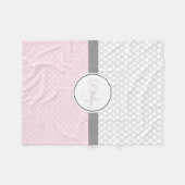 Couverture Polaire Décoré d'un monogramme fait sur commande du gris | (Devant (Horizontal))