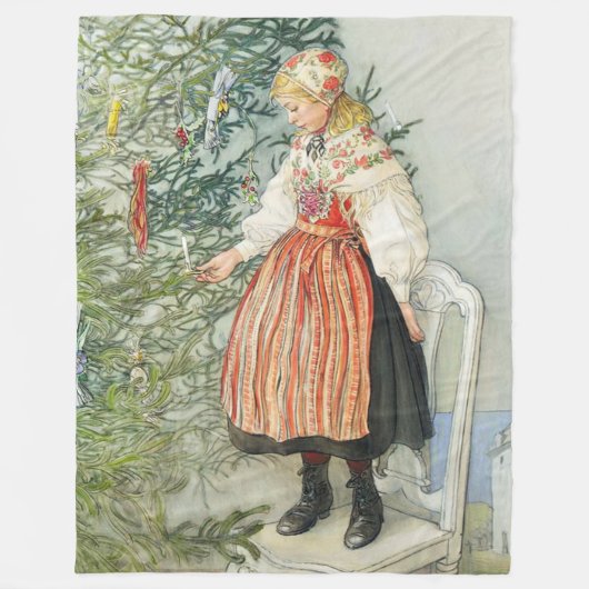 Couverture Polaire Décorer l'arbre de Noël - Carl Larsson (Devant)