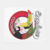 Couverture Polaire Découvrez le logo rétro Colombie (Devant (Horizontal))