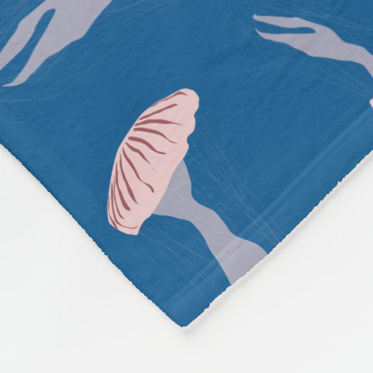 Couverture Polaire Deep Blue Ocean Jellyfish Motif Nom personnalisé (Coin)