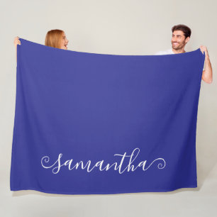 Couverture Polaire Deep Blue White Short Curly Swash Signature Nom