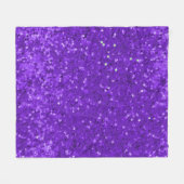Couverture Polaire Deep Purple Glam Faux Glitter Pattern (Devant (Horizontal))