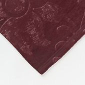 Couverture Polaire Deep Red Burgundy Floral Christmas (Coin)
