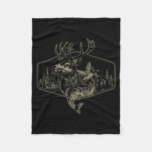 Couverture Polaire Deer Duck Fishing Hunting Solves Most Of My Proble (Devant)