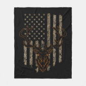 Couverture Polaire Deer Hunter American Flag Tree Camouflage Deer Hun (Devant)