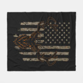 Couverture Polaire Deer Hunter American Flag Tree Camouflage Deer Hun (Devant (Horizontal))