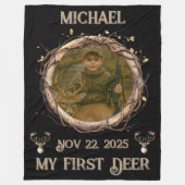 Couverture Polaire Deer Hunter First Buck Photo Date Name Keepsake (Devant)
