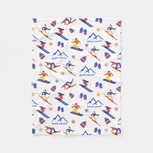 Couverture Polaire Deer Valley Utah Wasatch Ski Snowboard Motif (Devant)