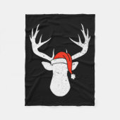 Couverture Polaire Deer With Santa Hat Christmas Pajama Hunting Gift (Devant)