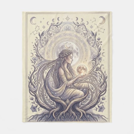 Couverture Polaire Déesse Prêtresse de la Lune (Devant)