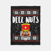 Couverture Polaire Deez Nuts Nutcracker Funny Ugly Christmas Sweater (Devant)