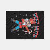 Couverture Polaire Deez Nuts Nutcracker Nut Drôle Noël Noël Hommes (Devant (Horizontal))