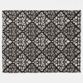 Couverture Polaire Défiler Damask Gros Motif Taupe Crème Noir (Devant (Horizontal))