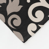 Couverture Polaire Défiler Damask Gros Motif Taupe Crème Noir (Coin)
