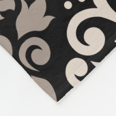 Couverture Polaire Défiler Damask Gros Motif Taupe Crème Noir (Coin)