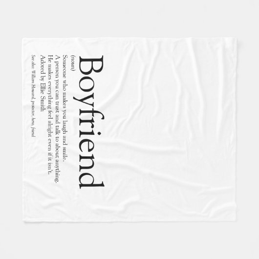 Couverture Polaire Définition de copain Noir et blanc Cool amusant (Devant (Horizontal))