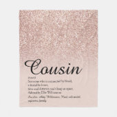 Couverture Polaire Définition de Cousine Script Rose Paillettes Dorée (Devant)