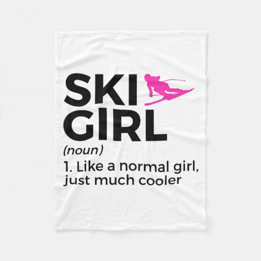 Couverture Polaire Définition de fille de ski drôle ski (Devant)