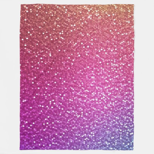 Couverture Polaire Dégradé arc-en-ciel de Parties scintillant hexagon (Devant)