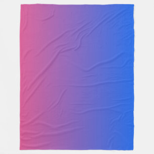 Couverture Polaire dégradé bleu et rose ombre