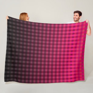 Couverture Polaire Dégradé de motif rouge et noir à damiers