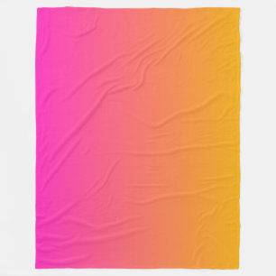 Couverture Polaire dégradé jaune et rose ombre