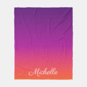 Couverture Polaire dégradé violet, rose et orange foncé (Devant)