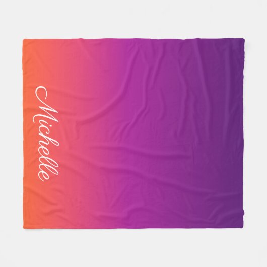 Couverture Polaire dégradé violet, rose et orange foncé (Devant (Horizontal))