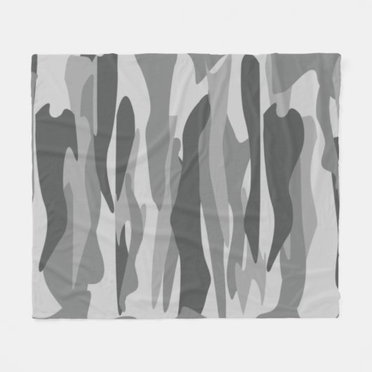Couverture Polaire Déguisement Abstrait en Tons Gris (Devant (Horizontal))