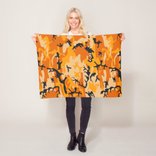 Couverture Polaire Déguisement camouflage orange, Militaire, Armée
