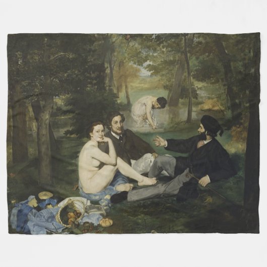 Couverture Polaire Déjeuner sur l'herbe by Edouard Manet (Devant (Horizontal))