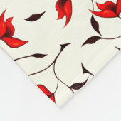 Couverture Polaire Délicat Motif de fleurs rouges (Coin)